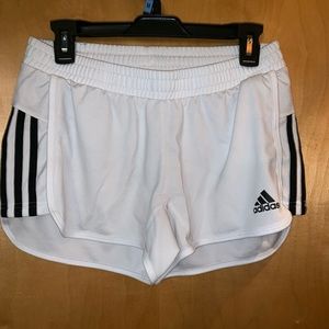 White adidas workout shorts